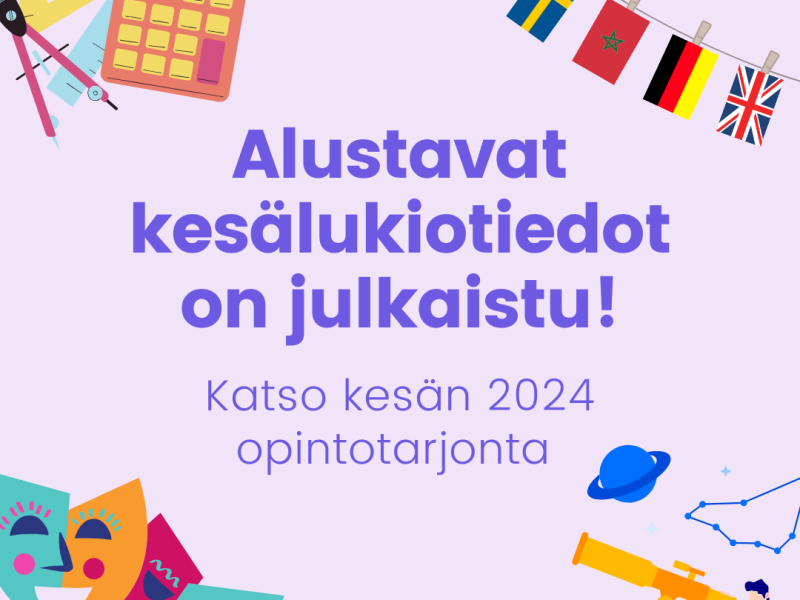 Kesän 2024 alustavat tiedot julkaistu