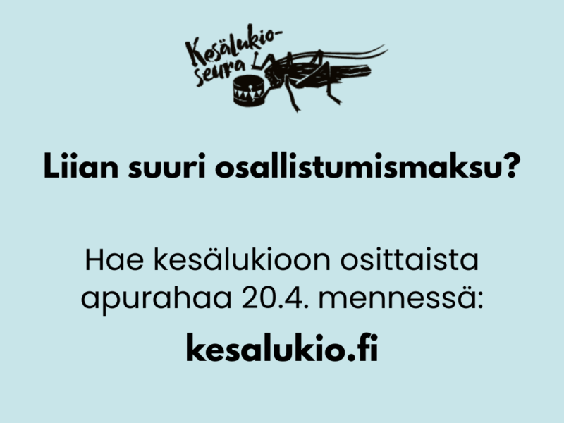 Apurahahaku päättyy pian